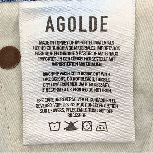 AGOLDE Carrie Long Length Slim Denim Short in Forefit Wash - Picture 9 of 9